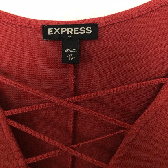 Long sleeve, Criss Cross V Neck, Short Dress - Picture 4 of 4